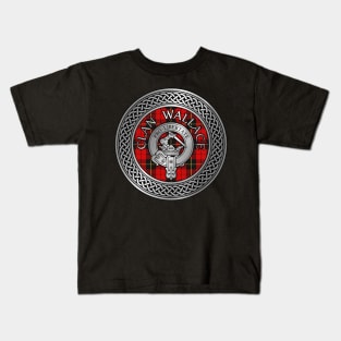 Clan Wallace Crest & Tartan Knot Kids T-Shirt